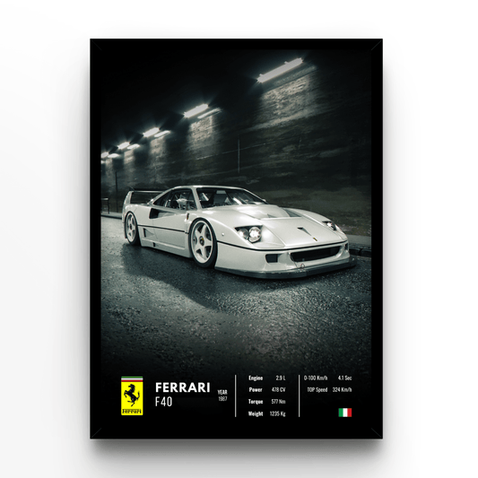 Ferrari F40 Collector - A4, A3, A2 Posters Base - Poster Print Shop / Art Prints / PostersBase